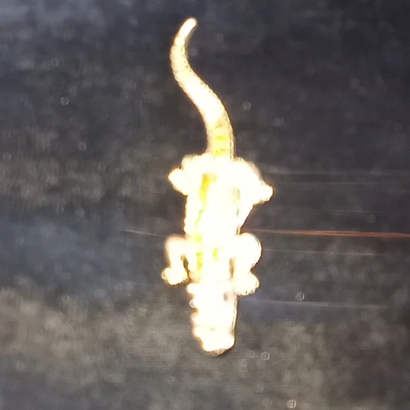 Rhinestoned Topaz Alligatorπ Brooch - Picture 4 of 11